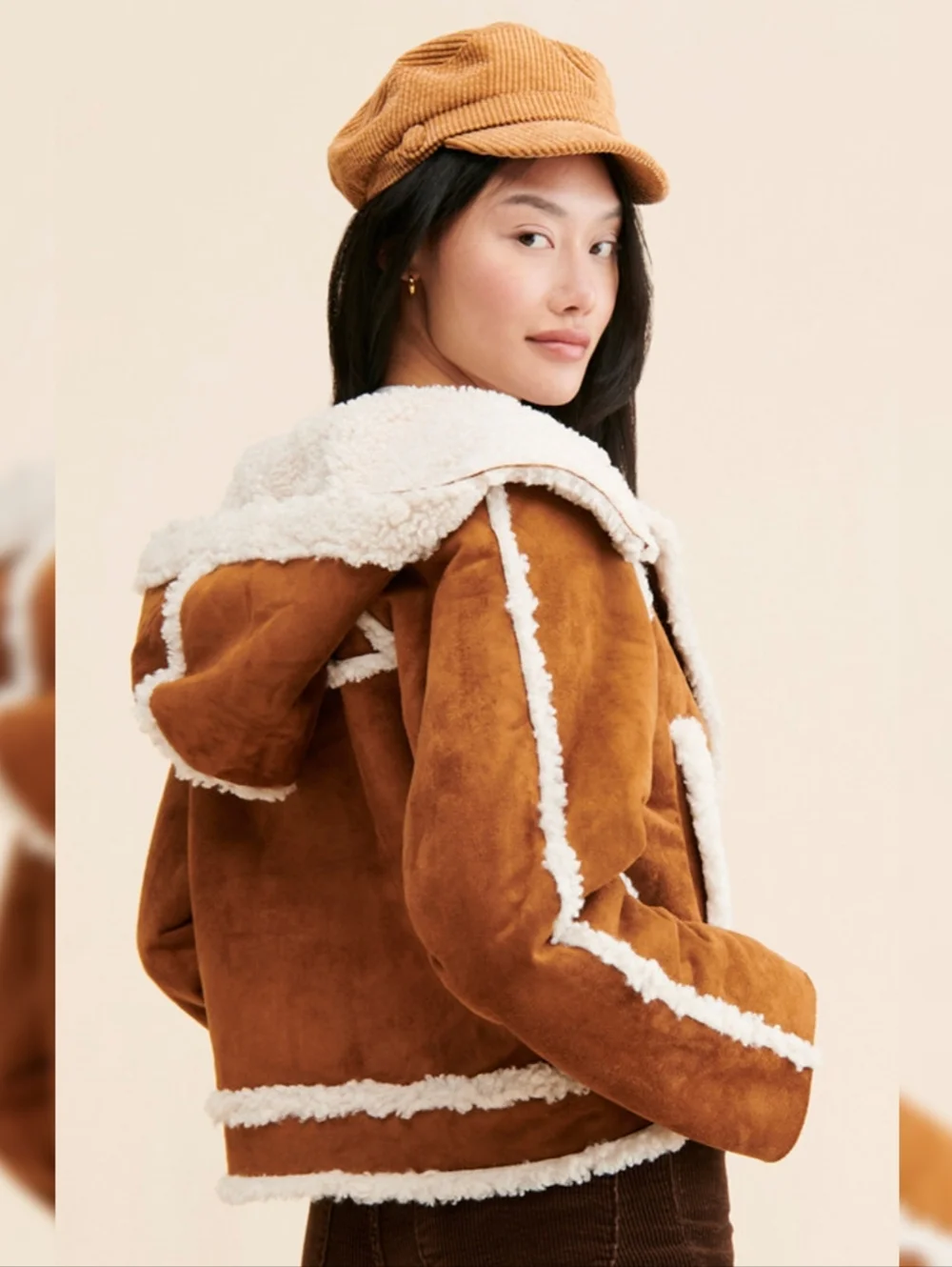Free People We‎ The Free Vegan Exchange Shearling Jacket Tan Women's